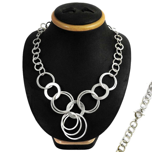 Cluster Vintage Necklace 925 Solid Sterling Silver Handmade Indian Jewelry A1