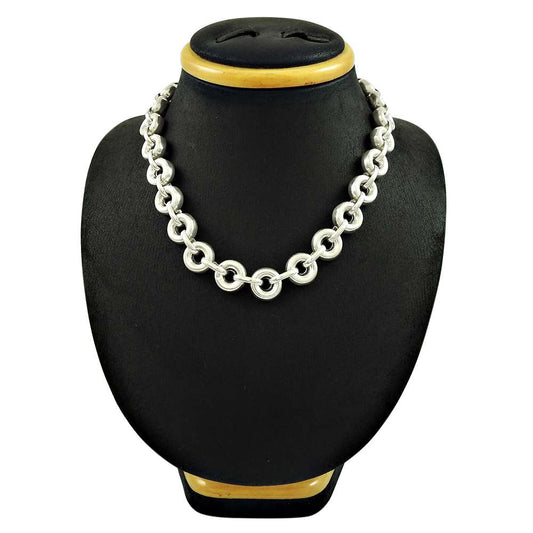 Indian Artisan Jewelry 925 Solid Sterling Silver Cluster Necklace B1