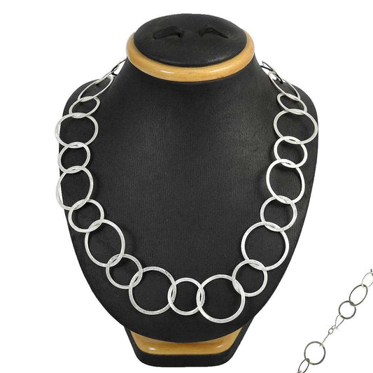 925 Sterling Silver Handcrafted Jewelry Cluster Necklace B1