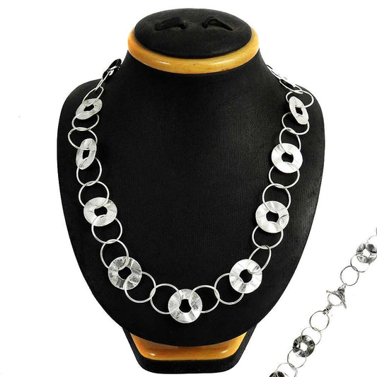 925 Sterling Silver Handcrafted Jewelry Cluster Tribal Necklace F1