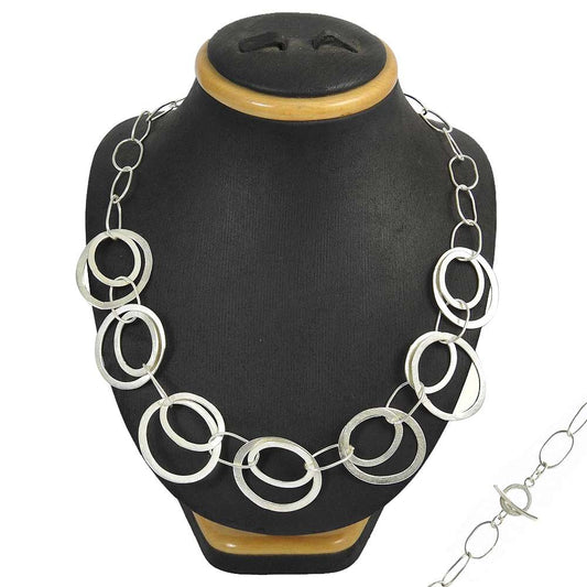 Artisan 925 Solid Sterling Silver Jewelry Cluster Boho Necklace I1