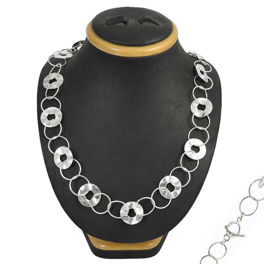 Indian Artisan Jewelry 925 Solid Sterling Silver Cluster Necklace B6