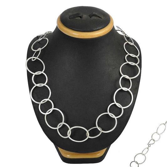 Artisan 925 Solid Sterling Silver Jewelry Cluster Necklace G6