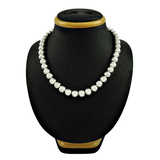 Indian Artisan Jewelry 925 Solid Sterling Silver Cluster Necklace K1