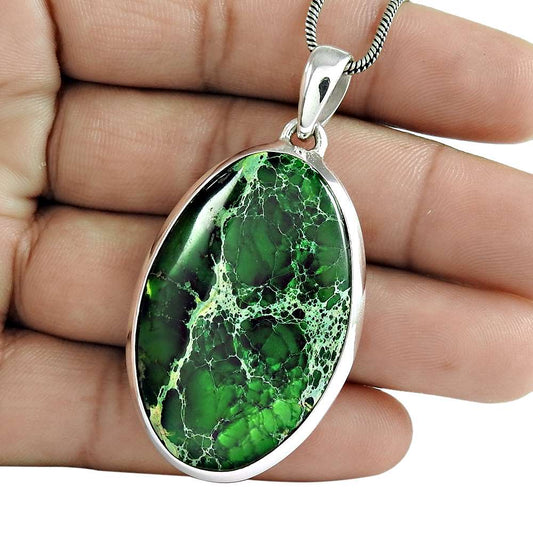 Gift For Her 925 Sterling Silver Natural Resolite Gemstone Pendant Bohemian A39