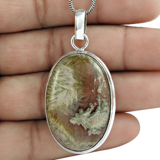 Anniversary Gift For Her Natural Rhodochrosite Pendant Boho 925 Silver A51