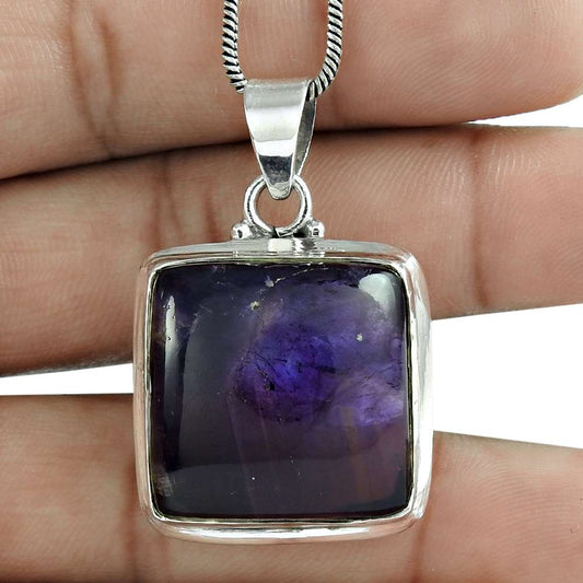 Wedding Gift For Her 925 Silver Natural Amethyst Gemstone Pendant Tribal P6
