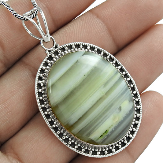 Christmas Gift 925 Sterling Silver Natural Onyx Gemstone Pendant Boho Q3