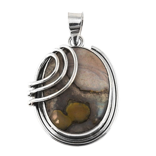 Christmas Gift 925 Sterling Silver Natural Jasper Gemstone Pendant R3