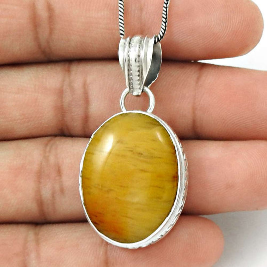 Natural Aventurine Gemstone 925 Sterling Silver Pendant Bohemian For Girls I34
