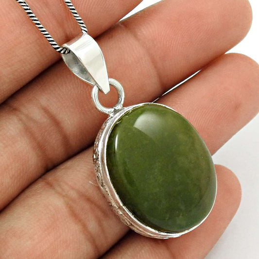 Natural Picasso Jasper Gemstone Pendant Tribal 925 Sterling Silver For Girls W37