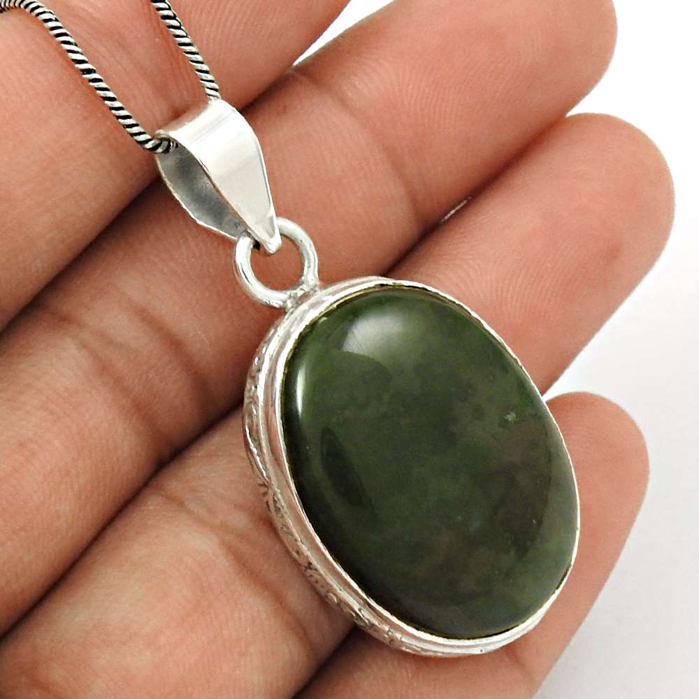 Natural Picasso Jasper Gemstone 925 Sterling Silver Pendant Boho For Girls X37