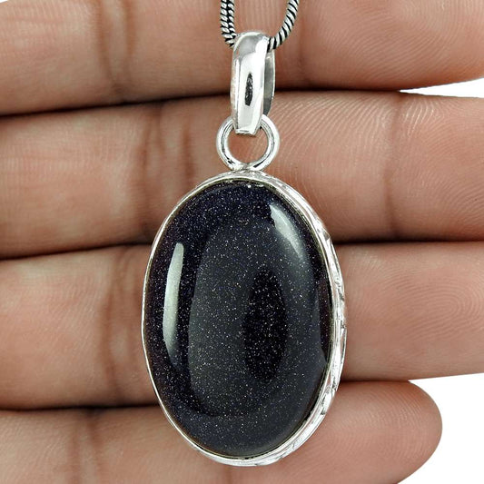 Gift For Her 925 Sterling Silver Natural Sunstone Gemstone Pendant Ethnic K6