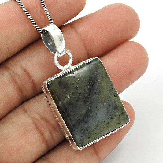 Gift For Women Pendant Boho 925 Sterling Silver Natural Jasper Gemstone J1