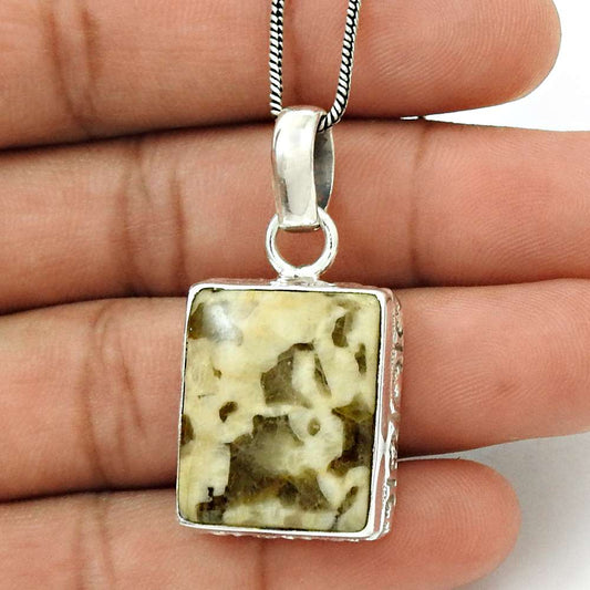 Natural Septarian Gemstone Pendant Stylish 925 Sterling Silver For Women R1