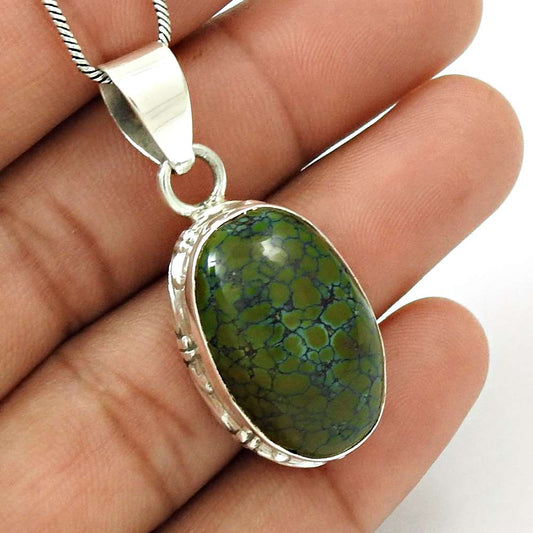 Halloween Gift 925 Silver Natural Turquoise Gemstone Jewelry Pendant X12