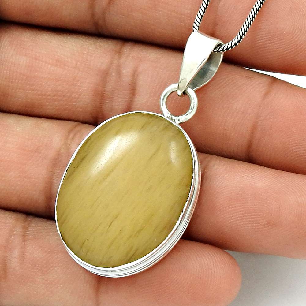 Birthday Gift For Her Natural Aventurine Gemstone Pendant Vintage 925 Silver Y1