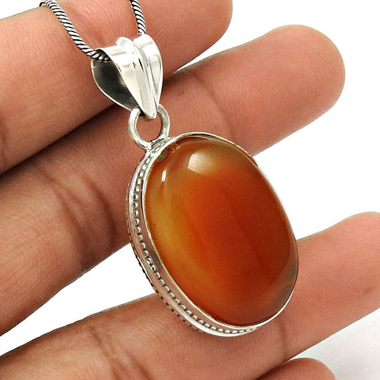 Gift For Women Pendant Ethnic 925 Sterling Silver Natural Onyx Gemstone I2