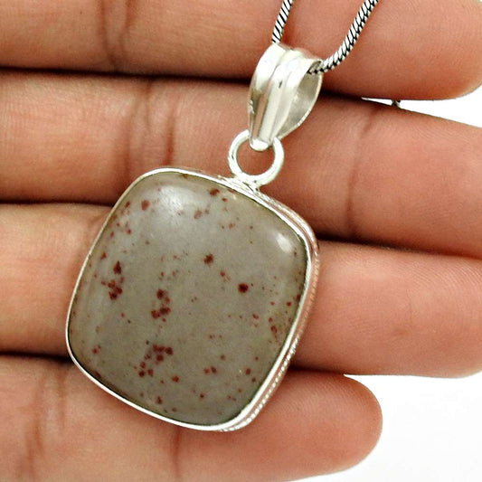 Gift For Women Pendant Bohemian 925 Sterling Silver Natural Jasper Gemstone B3