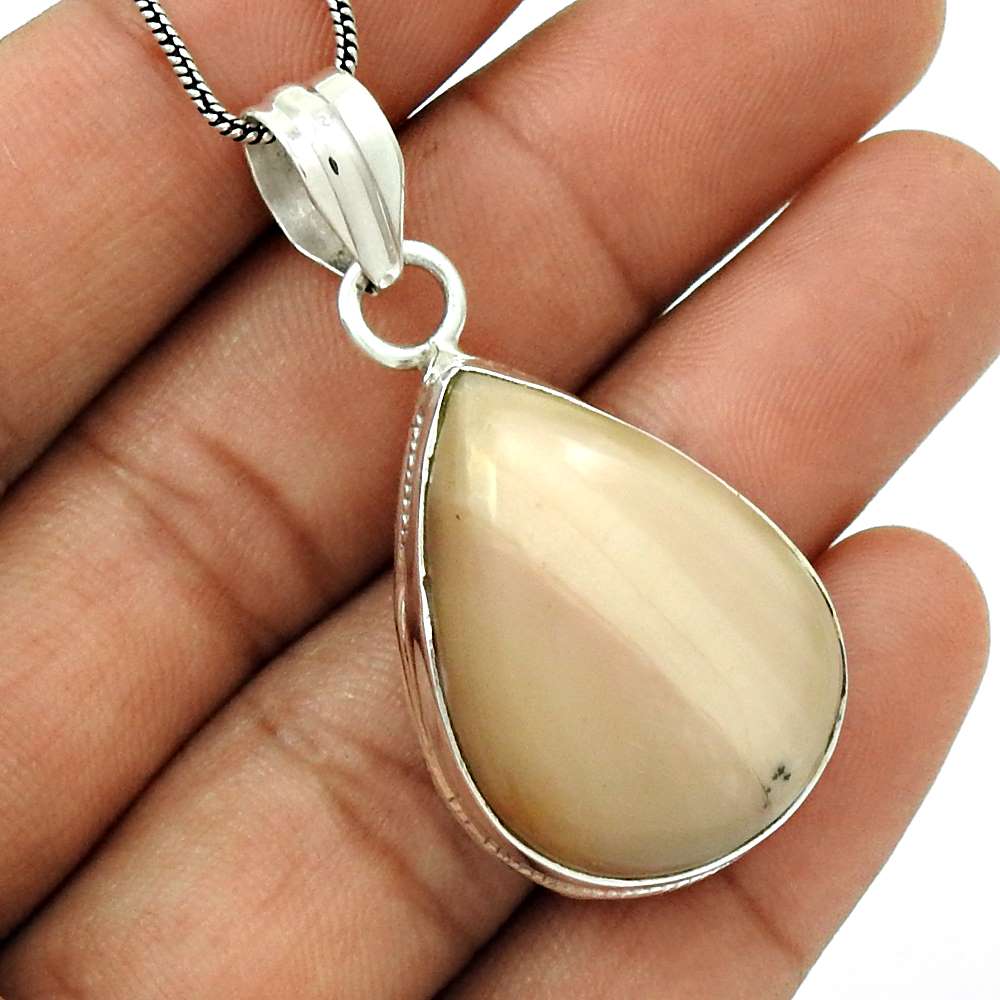 Anniversary Gift For Her Natural Pink Opal Pendant Stylish 925 Silver R3