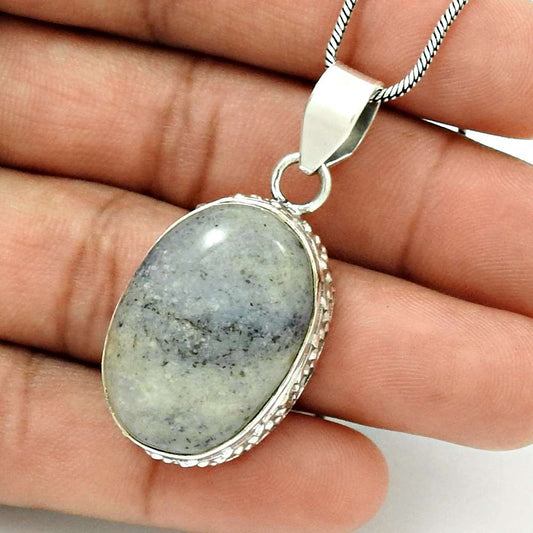 Natural Ocean Jasper Gemstone Pendant 925 Sterling Silver Jewelry For Girls P2