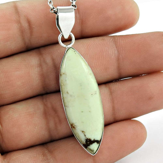 Gift For Women Pendant Ethnic 925 Sterling Silver Natural Howlite Gemstone B56