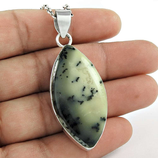 Gift For Women Pendant Tribal 925 Sterling Silver Natural Jasper Gemstone P6