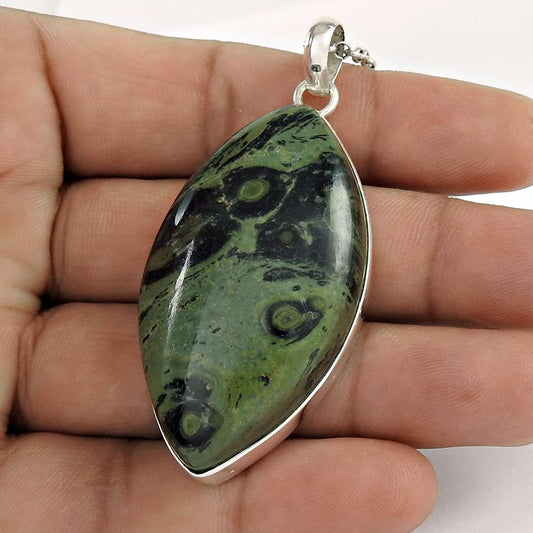 Halloween Gift Natural Star Galaxy Jasper Gemstone Pendant 925 Silver Jewelry U3