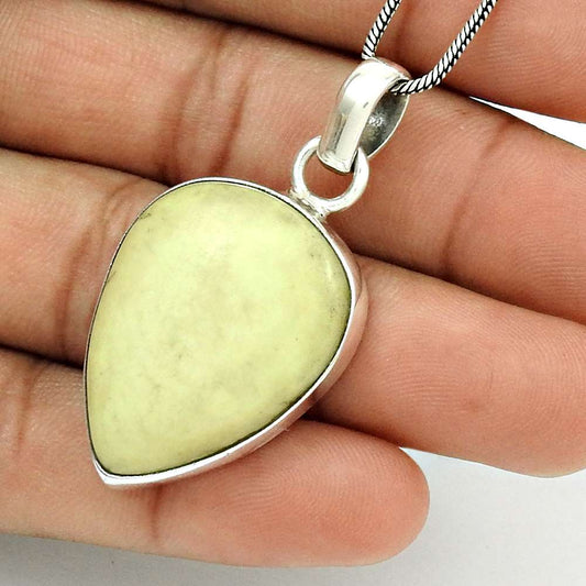 Halloween Gift Natural Septarian Gemstone Pendant Tribal 925 Silver X7