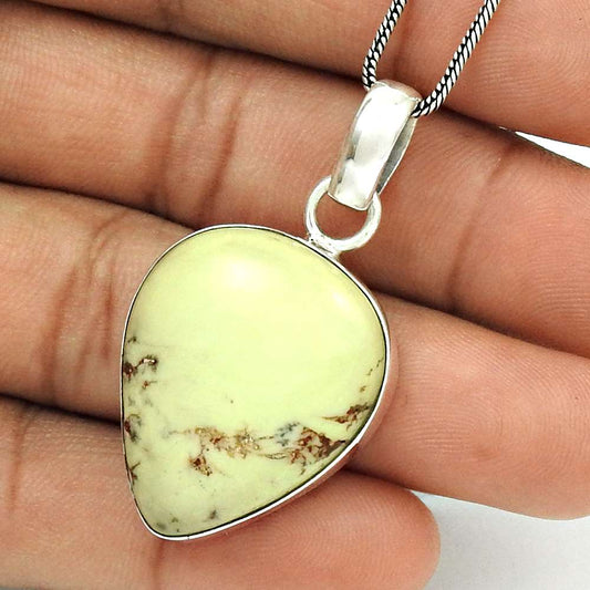 Natural Septarian Gemstone Pendant Stylish 925 Sterling Silver For Girls Z4