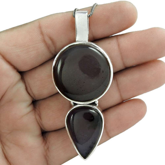 Halloween Gift 925 Sterling Silver Natural Onyx Gemstone Jewelry Pendant X8