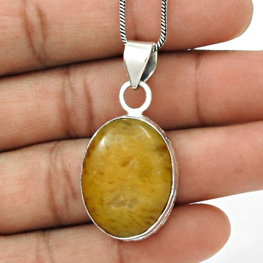 Birthday Gift For Her Natural Aventurine Gemstone Pendant Vintage 925 Silver A8