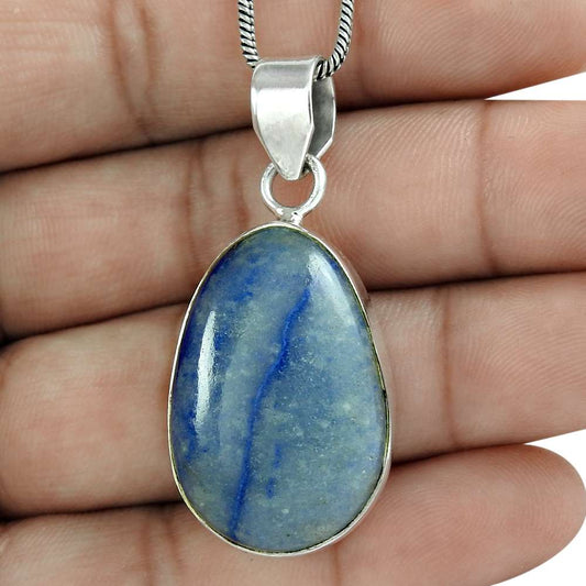 Halloween Gift Jewelry Pendant 925 Sterling Silver Natural Sodalite Gemstone A10