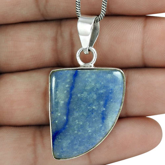 Natural Sodalite Gemstone 925 Sterling Silver Pendant Ethnic For Girls A32