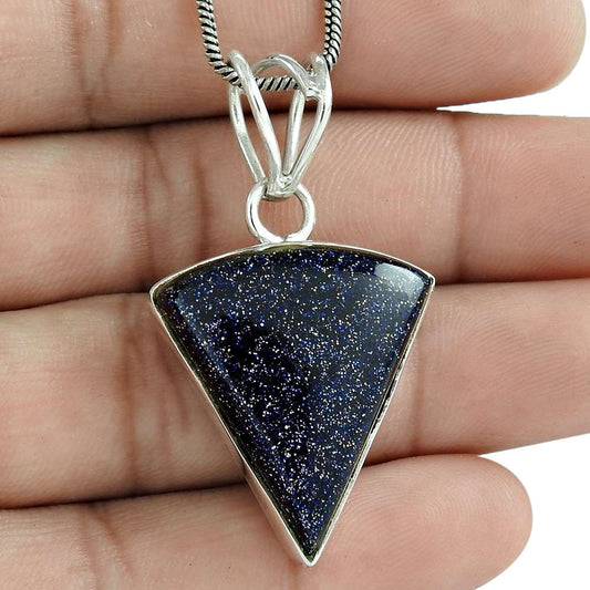 Birthday Gift For Her Natural Sunstone Gemstone Pendant Boho 925 Silver B21