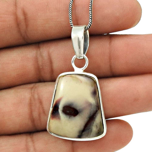 Natural Septarian Gemstone 925 Sterling Silver Pendant Vintage For Girls X8
