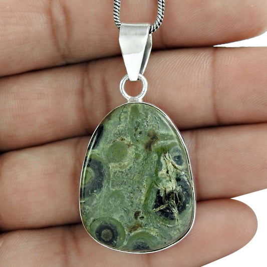 Trendy 925 Sterling Silver Star Galaxy Jasper Gemstone Pendant Antique Jewelry D35