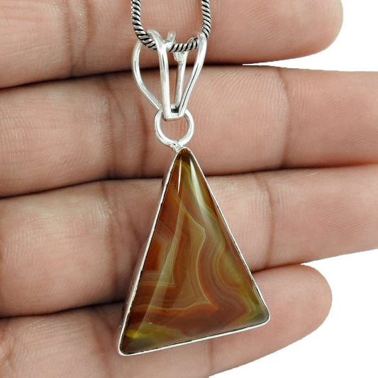 Halloween Gift Pendant Vintage 925 Sterling Silver Natural Fluorite Gemstone D9