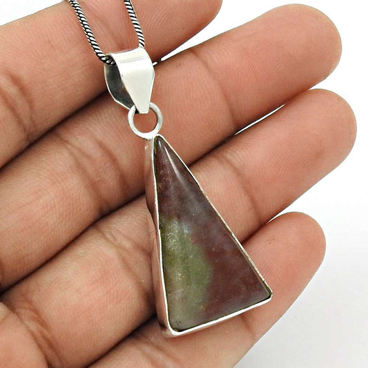 Natural Jasper Gemstone Pendant Bohemian 925 Sterling Silver For Girls L9