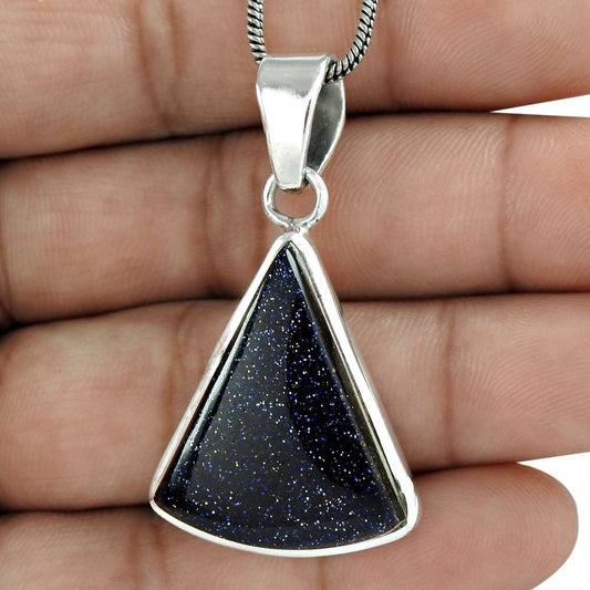 Anniversary Gift For Her Natural Sunstone Gemstone Pendant Vintage 925 Silver H8