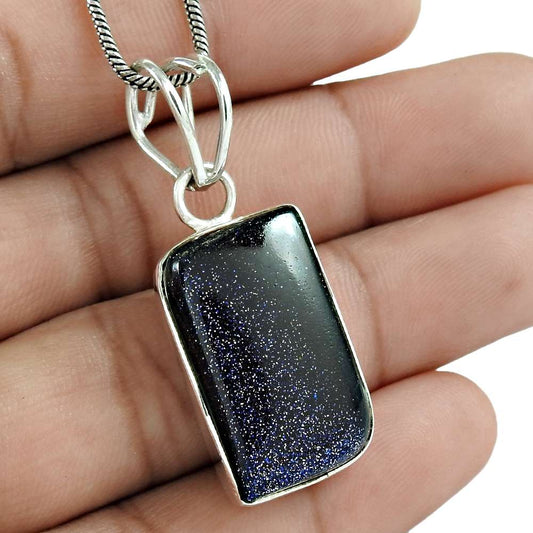 Natural Sunstone Gemstone Jewelry 925 Sterling Silver Pendant J10