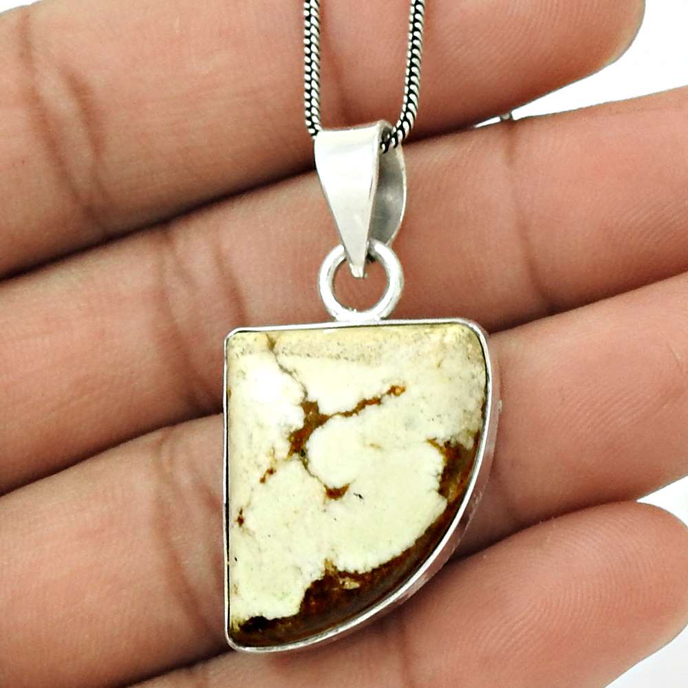 Natural Septarian Gemstone 925 Sterling Silver Pendant Ethnic For Women K10