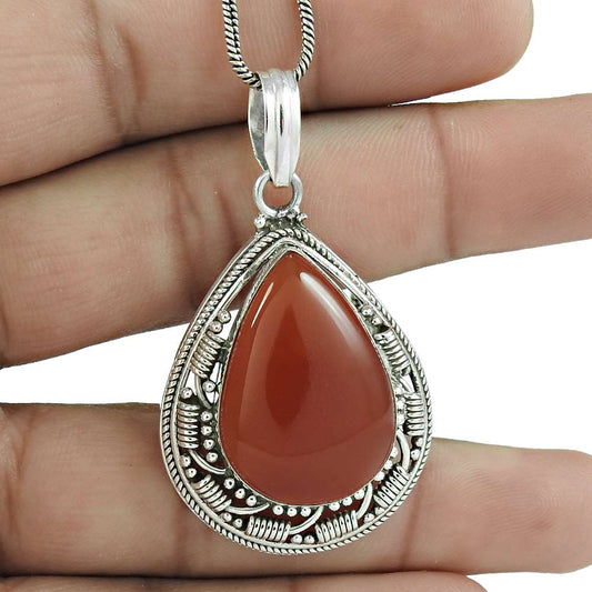 Natural Onyx Gemstone Pendant Bohemian 925 Sterling Silver Jewelry For Women Y33