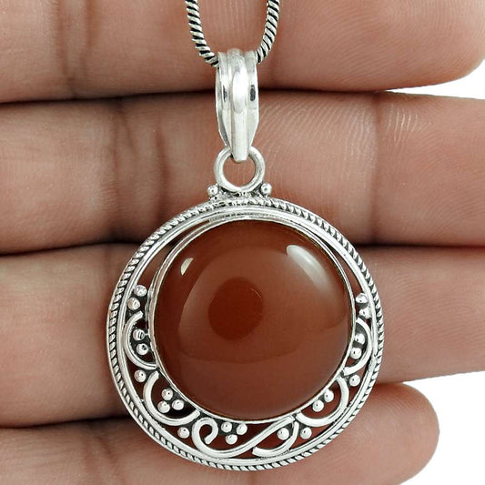 Natural Onyx Gemstone Indian Jewelry 925 Sterling Silver Pendant For Women A3