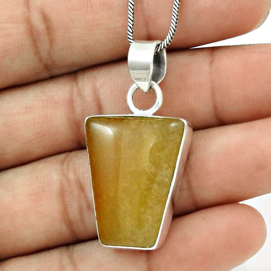 Anniversary Gift For Her Natural Aventurine Pendant Stylish 925 Silver X11
