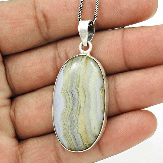 Natural Star Galaxy Jasper Gemstone Pendant Tribal 925 Silver For Women L12