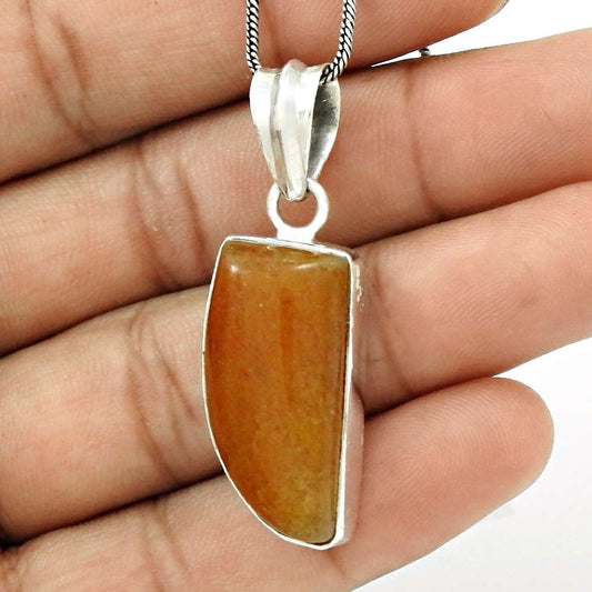 Gift For Women Pendant Ethnic 925 Sterling Silver Natural Jasper Gemstone T12