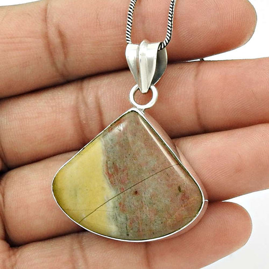 Wedding Gift For Her 925 Silver Natural Mookaite Gemstone Pendant Stylish X12
