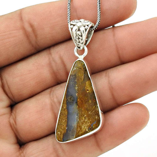 Gift For Her 925 Sterling Silver Natural Druzy Gemstone Jewelry Pendant Boho P13