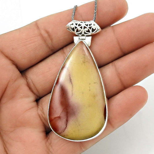 Anniversary Gift For Her Natural Mookaite Pendant Vintage 925 Silver S13